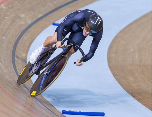 BikeNZ's Aaron Gate in action on his way to winning the flying lap, the first of the six-discipline omnium at the UCI Track Cycling World Championships in Minsk, Belarus today.